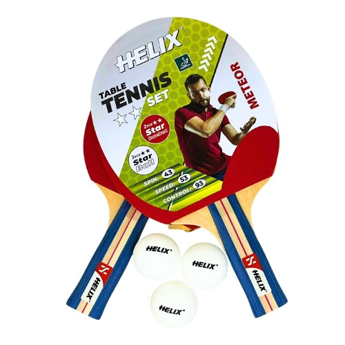 Helix Meteor 2 Star Table Tennis Racket Set