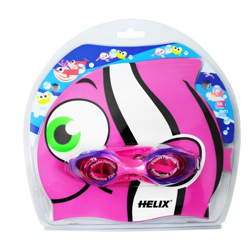 Helix KBS400 Kids Swim Goggles and Bonnet Set