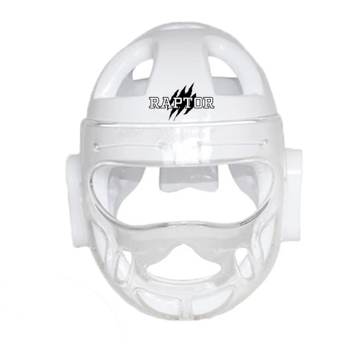 Raptor Taekwondo Closed Glass Mushroom Helmet - White